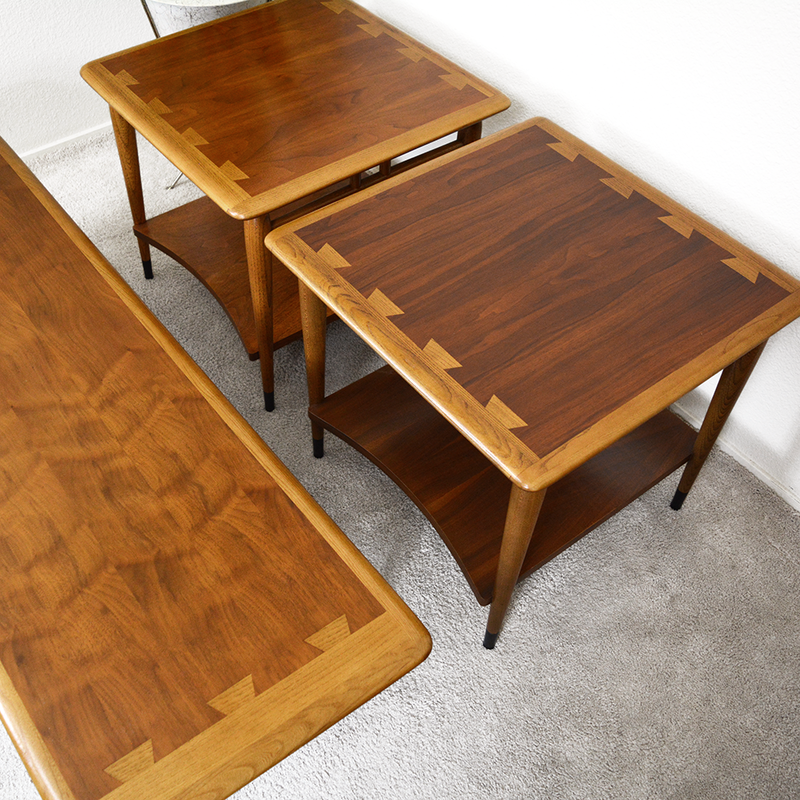 Set of 3 Mid Century Lane Acclaim Coffee Table and Side Tables by Andre Bus las vegas
